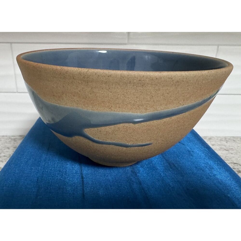 Vintage Rare Siam Celadon Thailand Pottery Wood Ash Glaze Bowl Metal Rim Pig NOS - Picture 9 of 14
